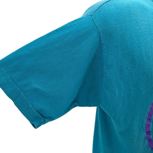 Vintage Poly-Tees Mens Large T-Shirt Denver Single Stitch Blue Graphic USA 1992 - Picture 4 of 11